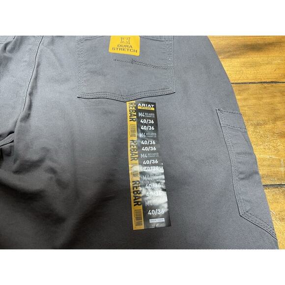 Ariat Rebar Work M4 DuraStretch Gray Made Tough Pant 10030250 Size 40x36 - Picture 9 of 15